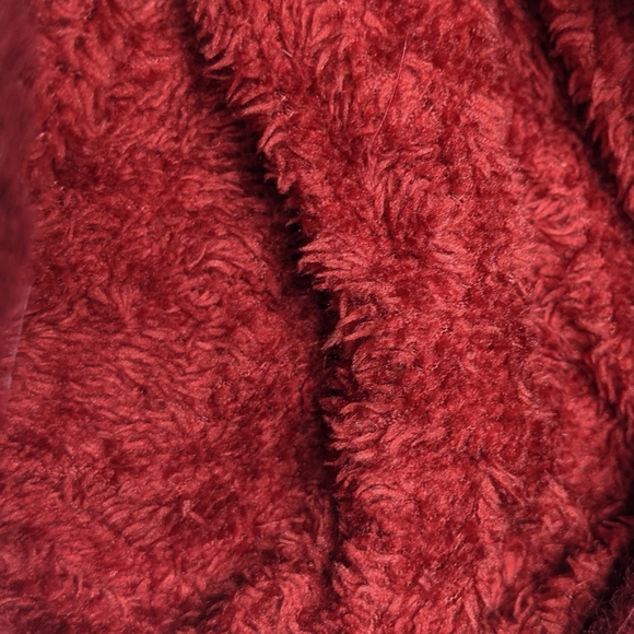 Knitted Rabbit Fur Lined Wool Beret Hat Maroon - Picture 6 of 6